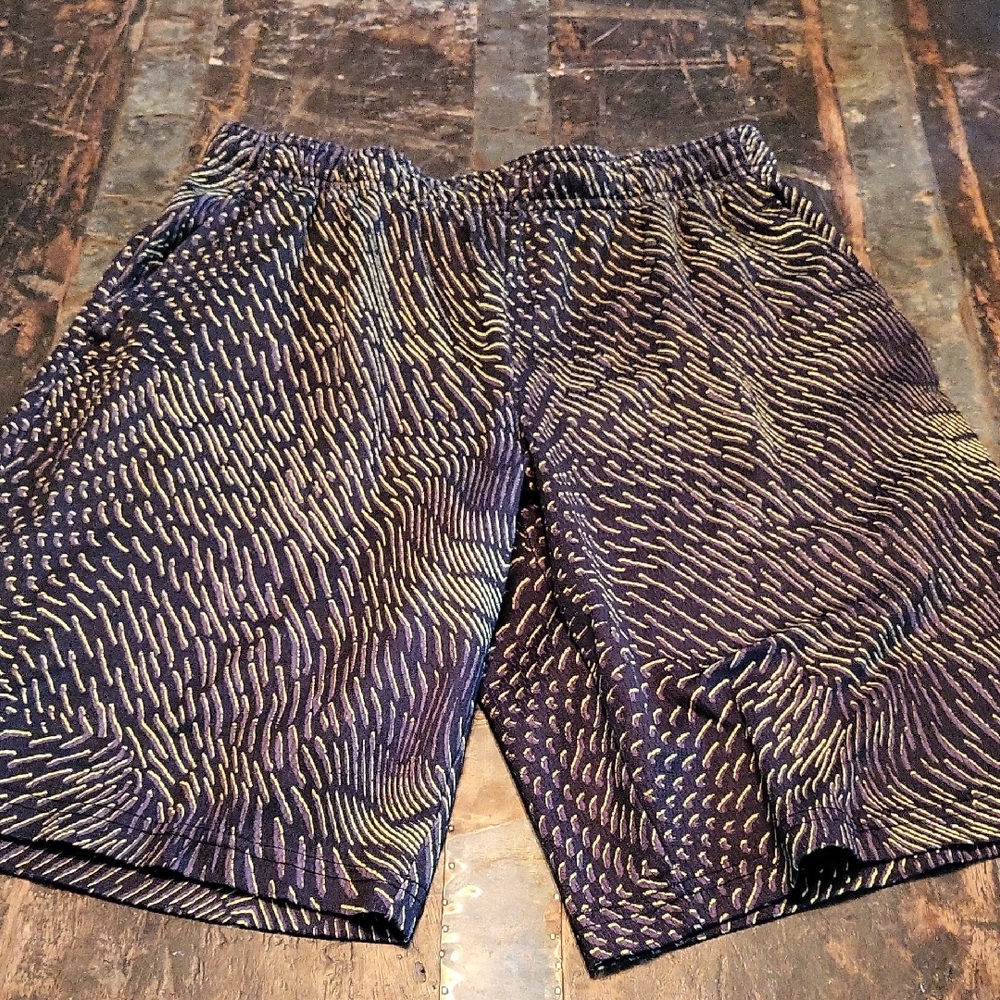 Fila Kids Shorts - Black and Gold Pattern